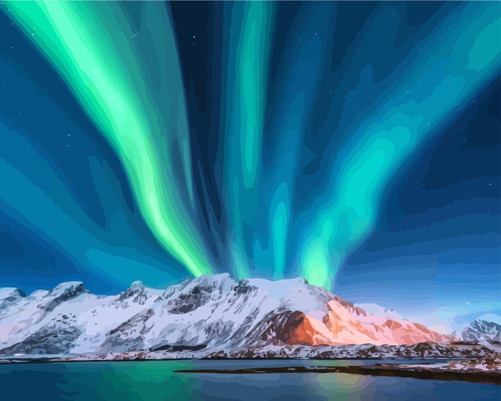 Malen nach Zahlen - Nordlichter Norwegen - Aurora Borealis